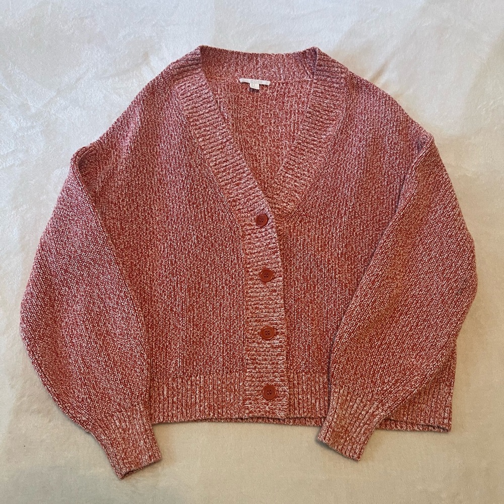 COS orange white Cotton Cardigan M (oversized)